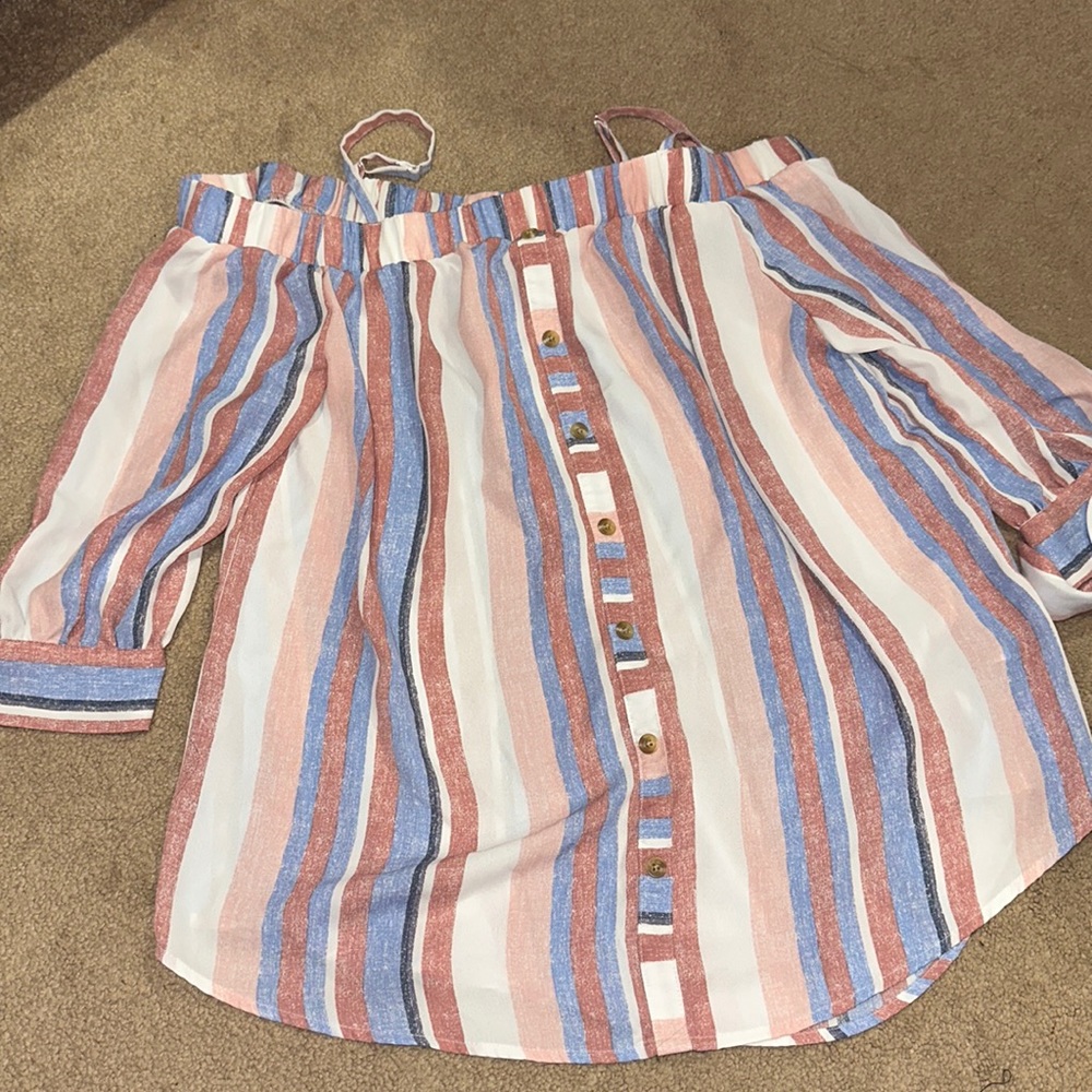 Off the shoulder striped top